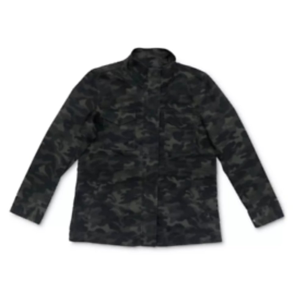 Style & Co Camouflage Utility Jacket, Color: Deep Green Camo Size: S